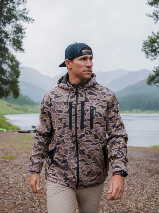 BURLEBO Other - BURLEBO Men's Hooded Camo Rain Jacket - Brown Camo